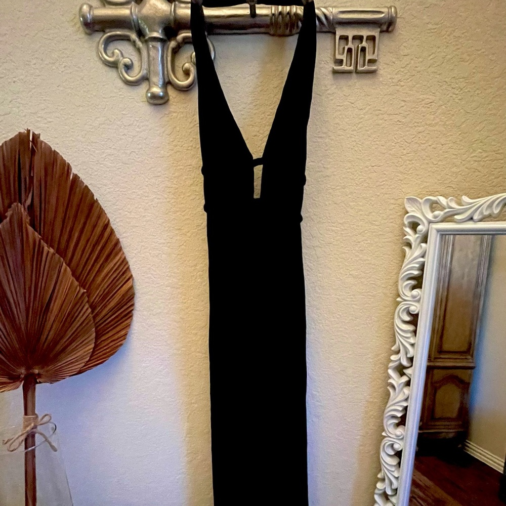 Black halter dress